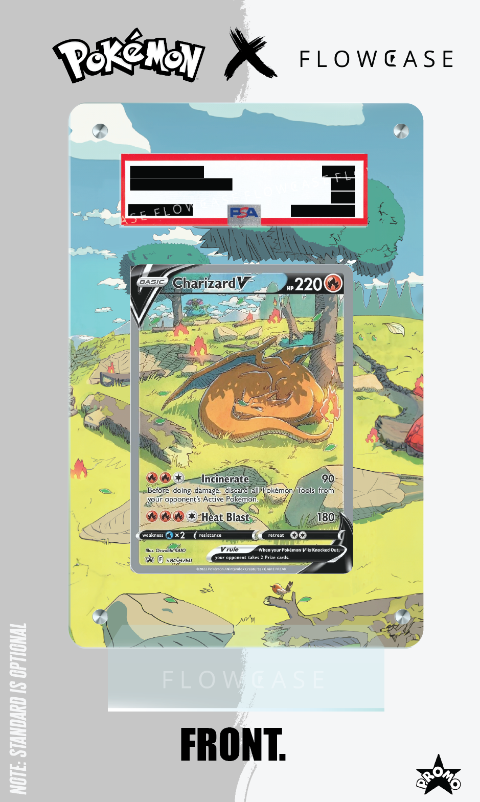 Custom Art Work Graded Card Case - Charizard V (UPC)