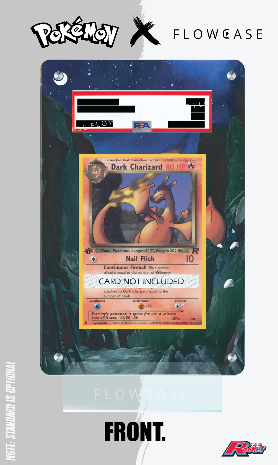 Custom Art Work Graded Card Case - Dark Charizard