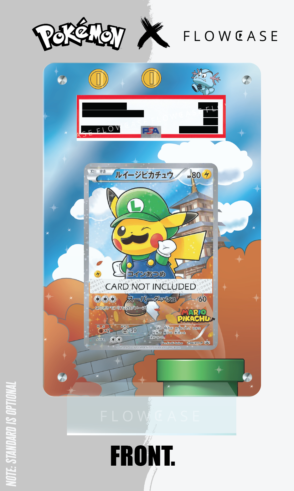 Custom Art Work Graded Card Case - Luigi Pikachu