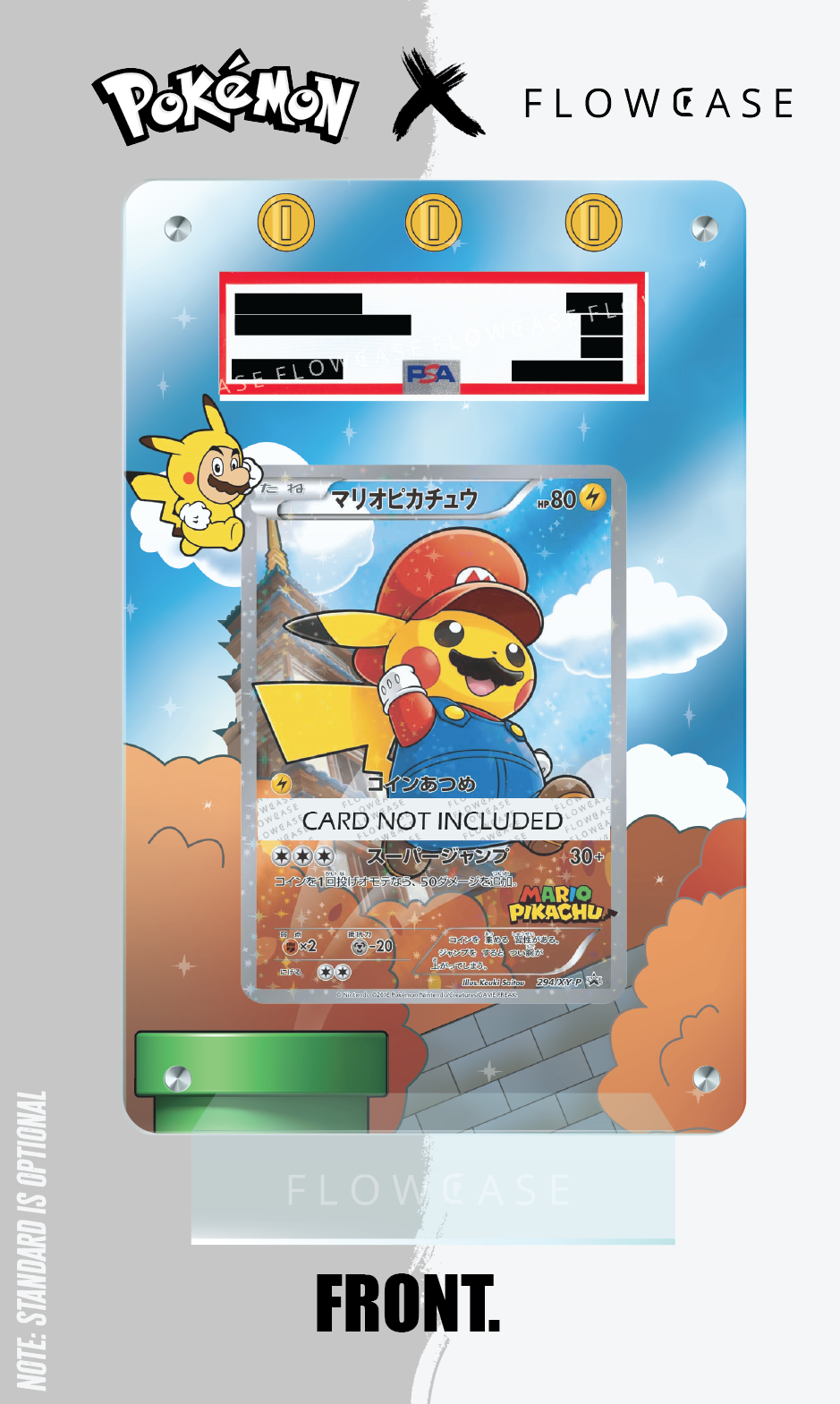 Custom Art Work Graded Card Case - Mario Pikachu