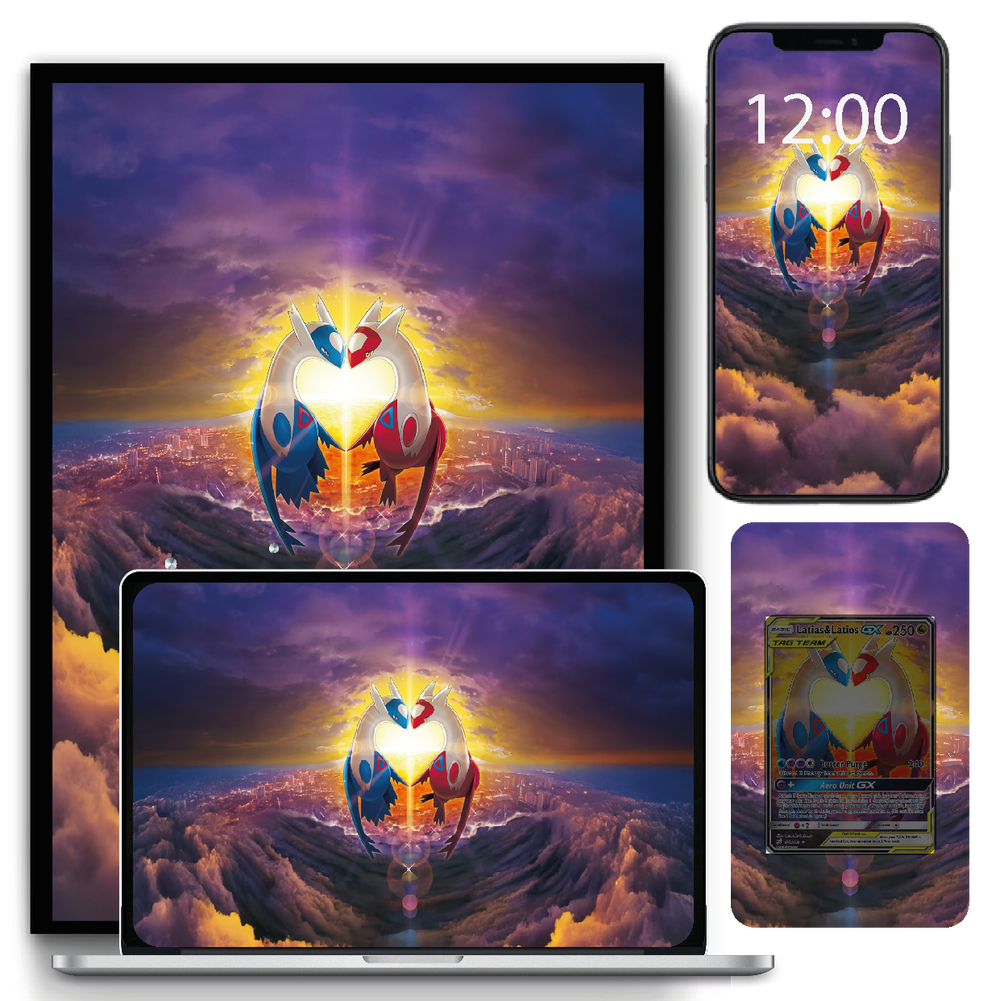 Latios & Latias GX – Digital Artwork