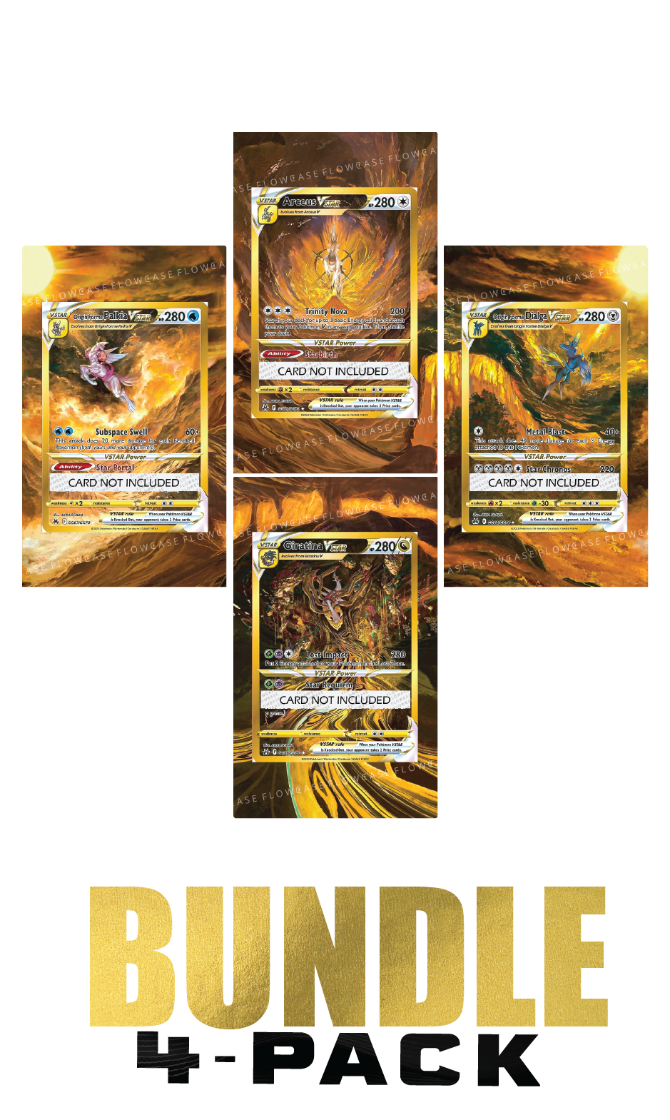 Bundle 4-Pack - Gold God Pack Arceus, Giratina, Palkia & Dialga
